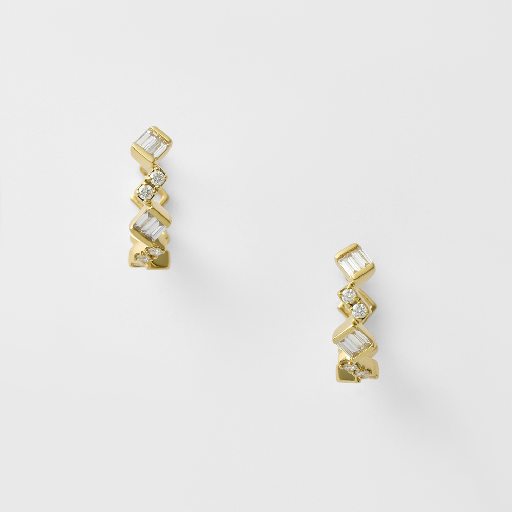 K18YGダイヤモンドピアス