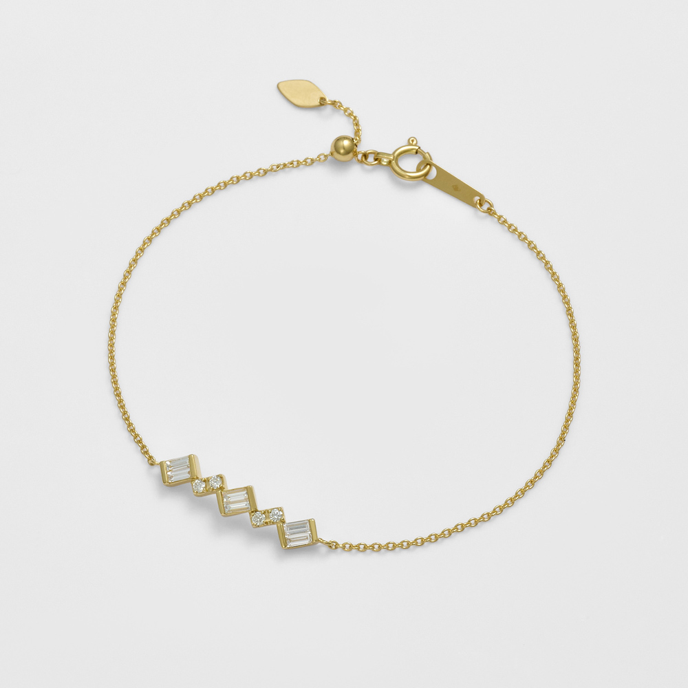 K18YGダイヤモンドブレスレット